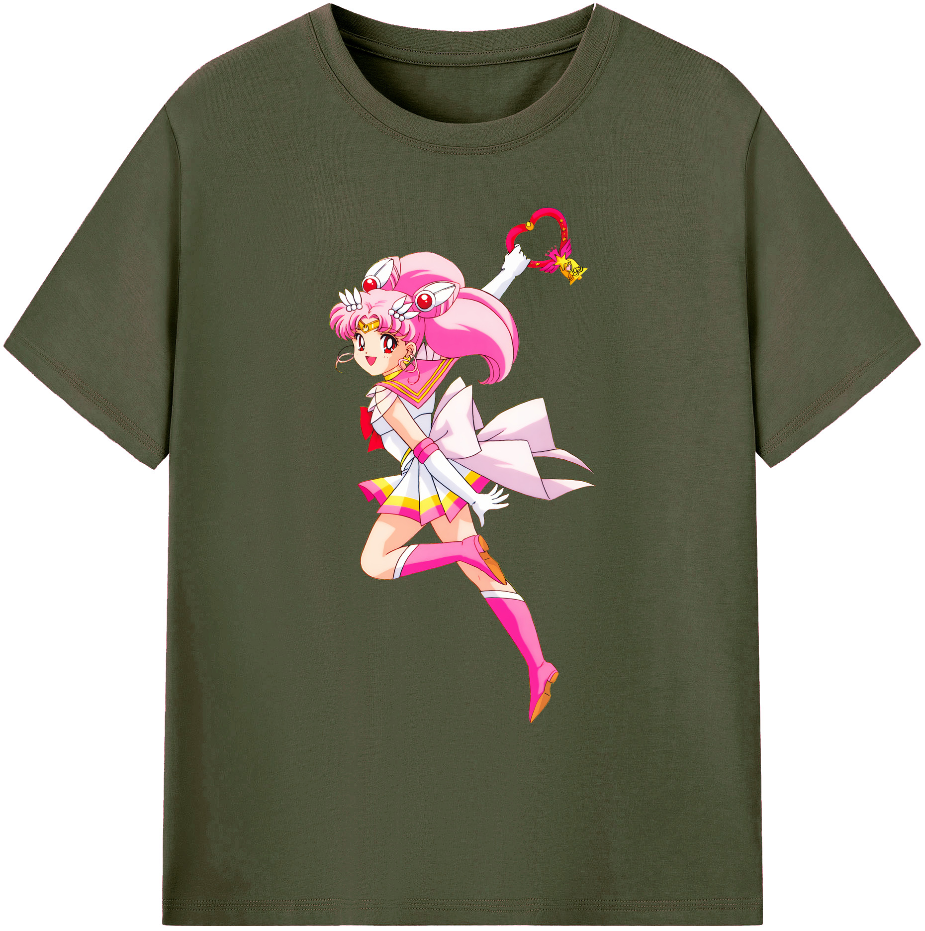 （画像用） 美少女戦士セーラームーン ちびうさ Sailor Moon Chibiusa Tsukino Usagi Small Lady Serenity 綿100％ メンズ半袖Tシャツ｜肌触りやわらか＆通気性